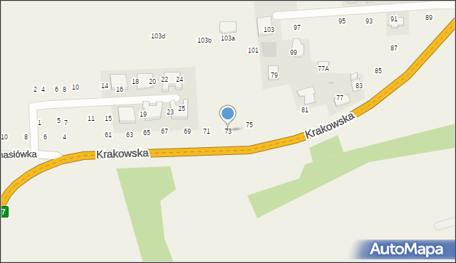 Michałowice, Krakowska, 73, mapa Michałowice