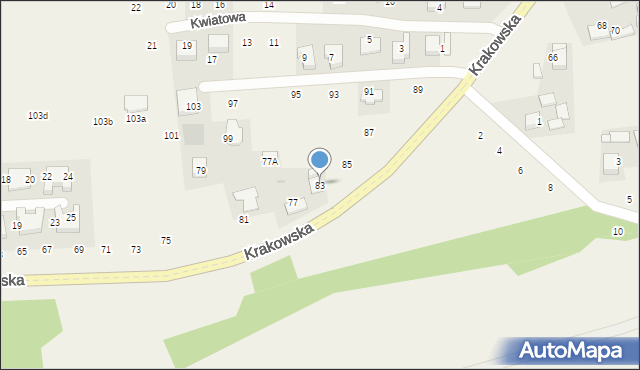 Michałowice, Krakowska, 83, mapa Michałowice