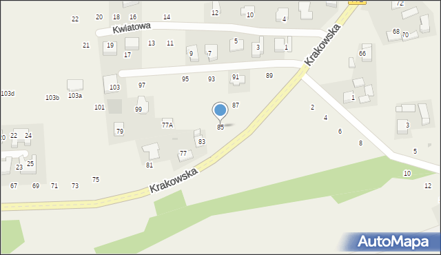 Michałowice, Krakowska, 85, mapa Michałowice