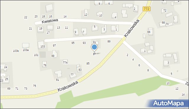 Michałowice, Krakowska, 87, mapa Michałowice