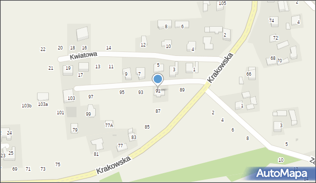 Michałowice, Krakowska, 91, mapa Michałowice