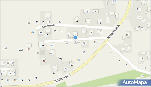 Michałowice, Krakowska, 93, mapa Michałowice