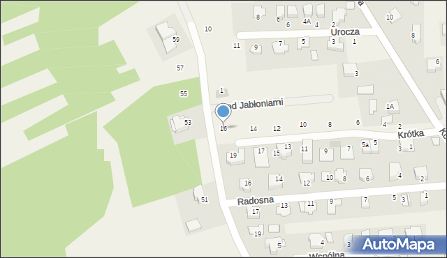 Michałowice, Krótka, 16, mapa Michałowice