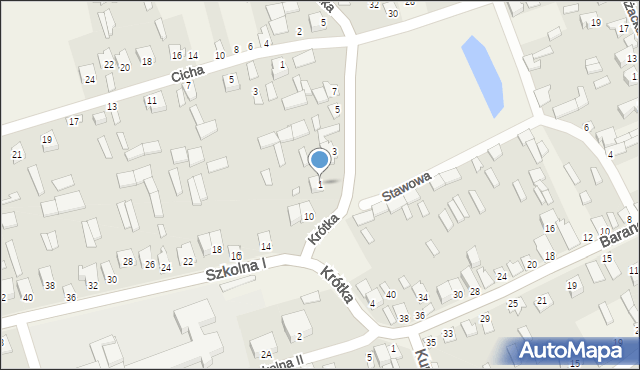 Michów, Krótka, 1, mapa Michów
