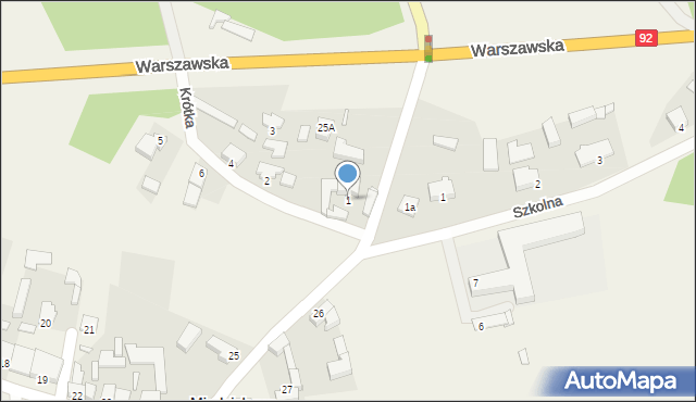 Miedzichowo, Krótka, 1, mapa Miedzichowo