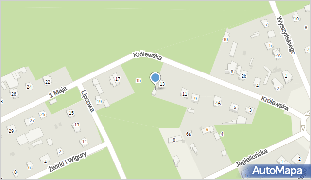 Międzyborów, Królewska, 13a, mapa Międzyborów