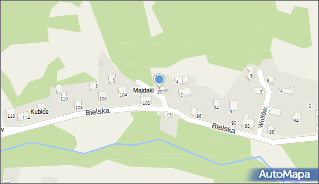 Międzybrodzie Bialskie, Krótka, 10, mapa Międzybrodzie Bialskie