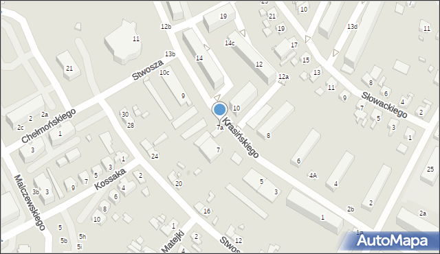 Międzyrzecz, Krasińskiego, 7a, mapa Międzyrzecz