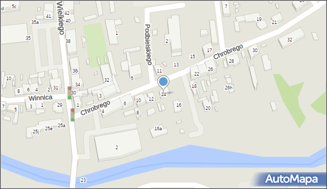 Międzyrzecz, Króla Bolesława Chrobrego, 14, mapa Międzyrzecz