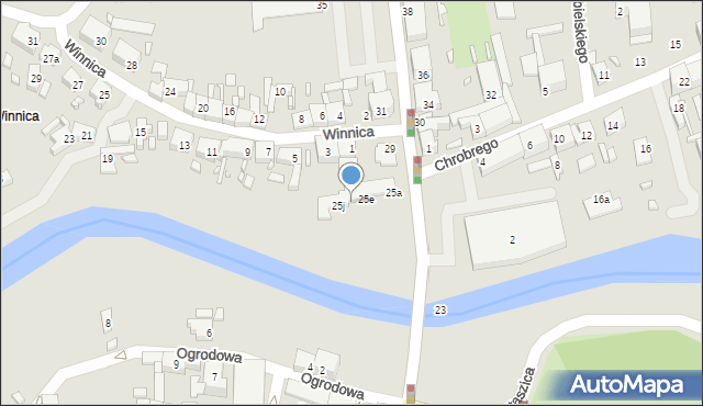 Międzyrzecz, Króla Kazimierza Wielkiego, 25g, mapa Międzyrzecz