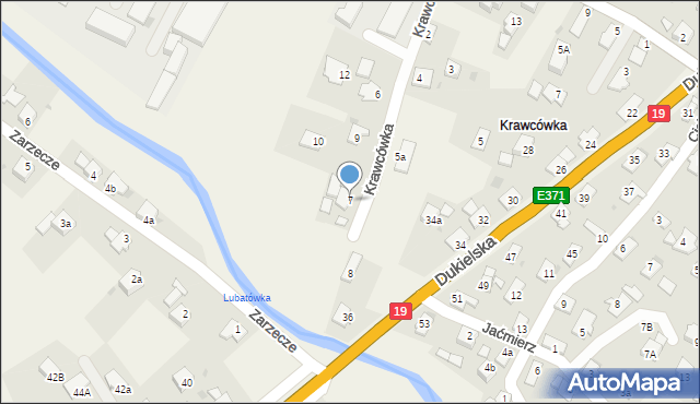 Miejsce Piastowe, Krawcówka, 7, mapa Miejsce Piastowe