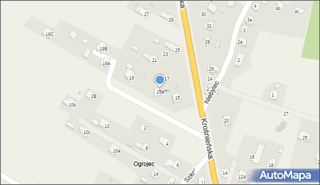 Miejsce Piastowe, Krośnieńska, 15a, mapa Miejsce Piastowe