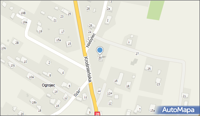 Miejsce Piastowe, Krośnieńska, 20, mapa Miejsce Piastowe