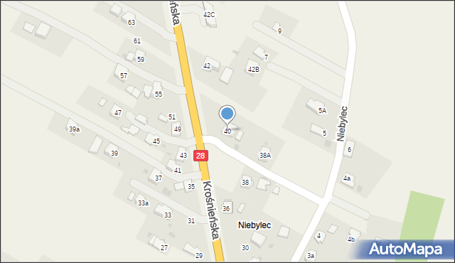 Miejsce Piastowe, Krośnieńska, 40, mapa Miejsce Piastowe