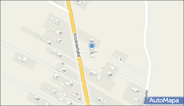 Miejsce Piastowe, Krośnieńska, 42C, mapa Miejsce Piastowe
