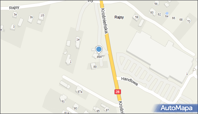 Miejsce Piastowe, Krośnieńska, 89A, mapa Miejsce Piastowe