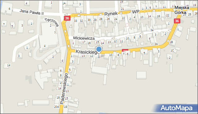Miejska Górka, Krasickiego Ignacego, bp., 11, mapa Miejska Górka