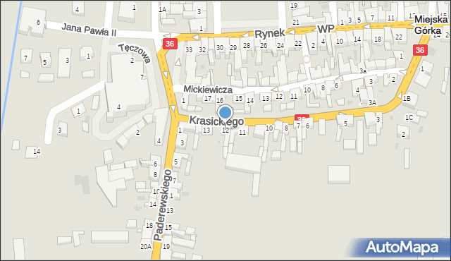 Miejska Górka, Krasickiego Ignacego, bp., 12, mapa Miejska Górka