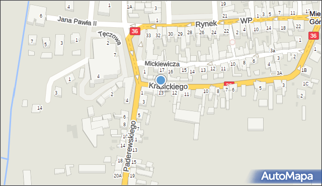 Miejska Górka, Krasickiego Ignacego, bp., 13, mapa Miejska Górka