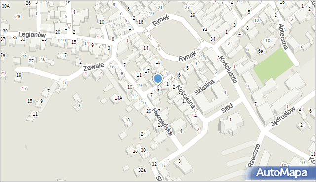 Mielec, Krakowska, 5, mapa Mielca