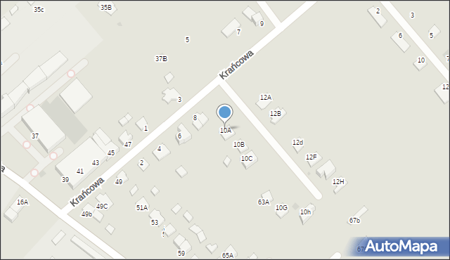 Mielec, Krańcowa, 10A, mapa Mielca