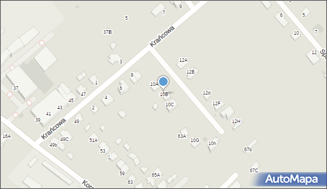 Mielec, Krańcowa, 10B, mapa Mielca