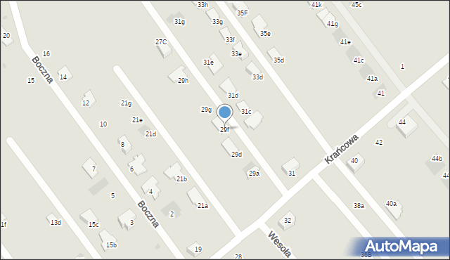 Mielec, Krańcowa, 29f, mapa Mielca