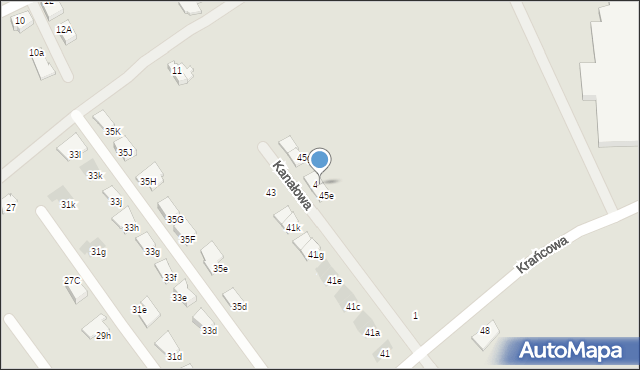 Mielec, Krańcowa, 45f, mapa Mielca