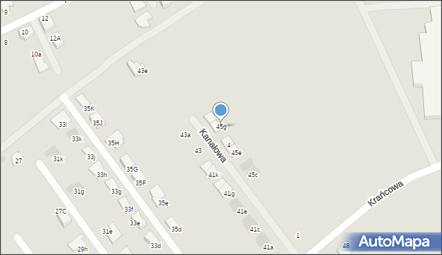 Mielec, Krańcowa, 45g, mapa Mielca