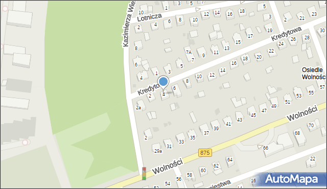 Mielec, Kredytowa, 4, mapa Mielca