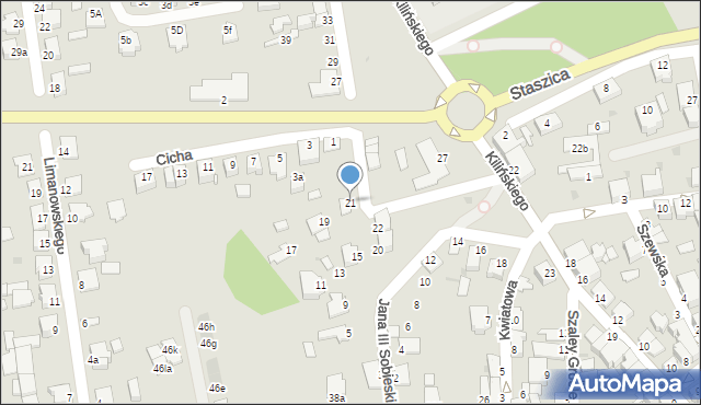 Mielec, Króla Jana III Sobieskiego, 21, mapa Mielca