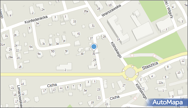 Mielec, Króla Jana III Sobieskiego, 31, mapa Mielca