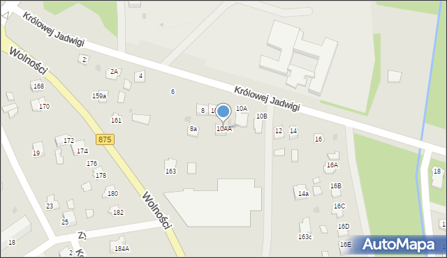 Mielec, Królowej Jadwigi, 10AA, mapa Mielca