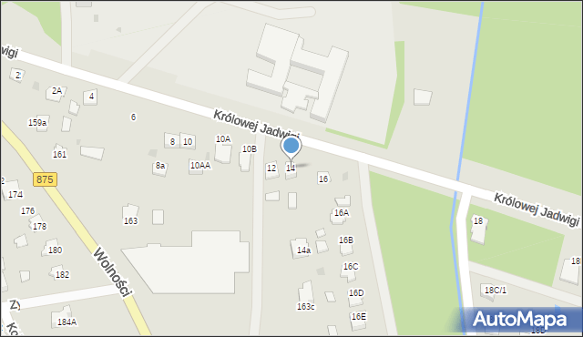 Mielec, Królowej Jadwigi, 14, mapa Mielca