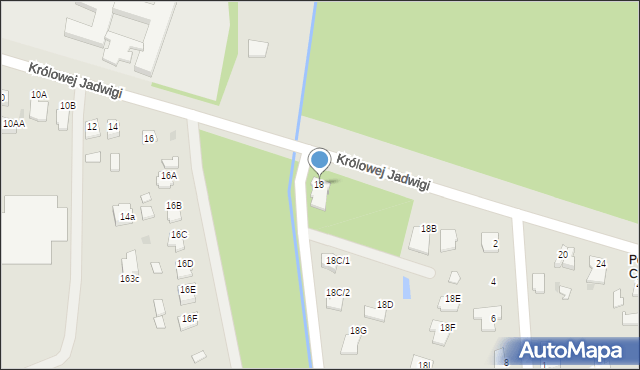 Mielec, Królowej Jadwigi, 18, mapa Mielca