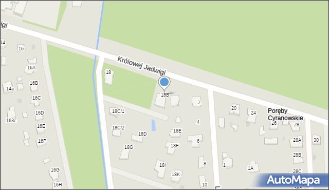 Mielec, Królowej Jadwigi, 18B, mapa Mielca