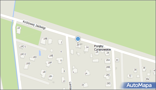 Mielec, Królowej Jadwigi, 20, mapa Mielca