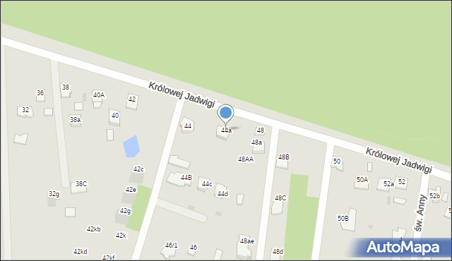 Mielec, Królowej Jadwigi, 44a, mapa Mielca