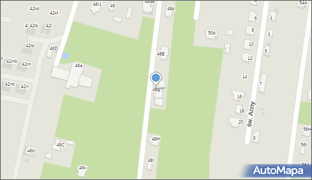 Mielec, Królowej Jadwigi, 48g, mapa Mielca