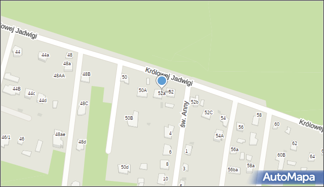 Mielec, Królowej Jadwigi, 52a, mapa Mielca