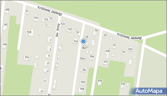 Mielec, Królowej Jadwigi, 56a, mapa Mielca