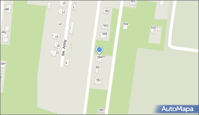 Mielec, Królowej Jadwigi, 56H, mapa Mielca