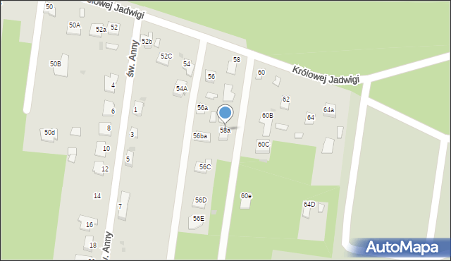 Mielec, Królowej Jadwigi, 58a, mapa Mielca