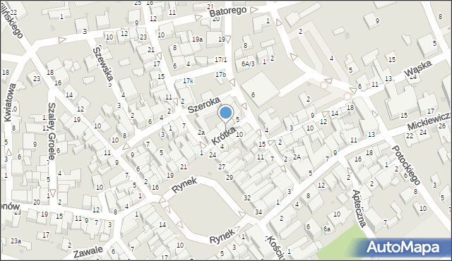 Mielec, Krótka, 3, mapa Mielca