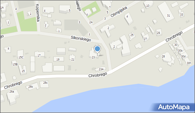 Mielno, Króla Bolesława Chrobrego, 23b, mapa Mielno