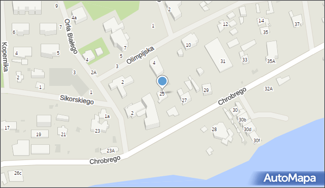 Mielno, Króla Bolesława Chrobrego, 25, mapa Mielno