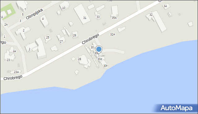 Mielno, Króla Bolesława Chrobrego, 30c, mapa Mielno