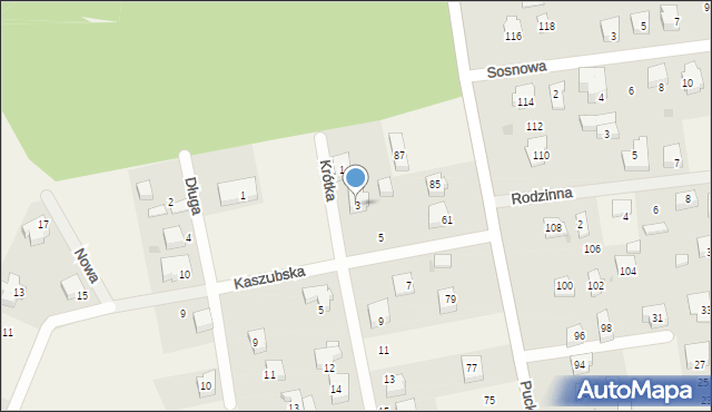 Mieroszyno, Krótka, 3, mapa Mieroszyno