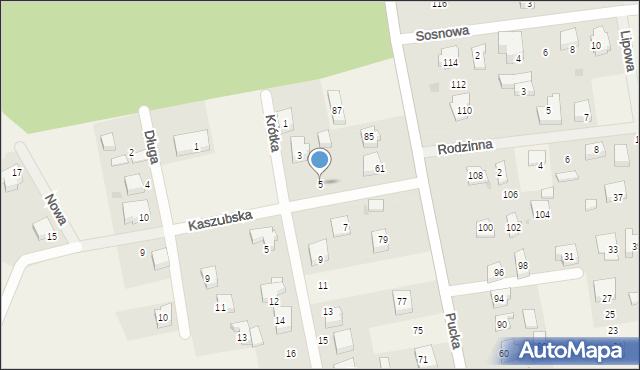 Mieroszyno, Krótka, 5, mapa Mieroszyno