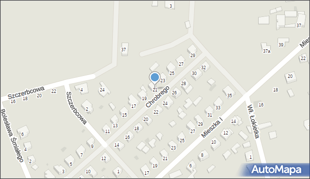 Mieszkowice, Króla Bolesława Chrobrego, 21, mapa Mieszkowice